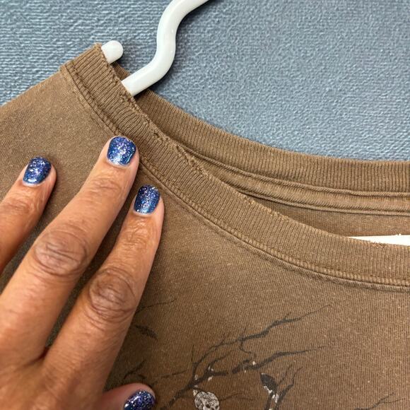 Stranded Brown Graphic Tee XL Vintage Distressed Faded Tree Skull Shirt 2000 Y2K - Picture 4 of 11